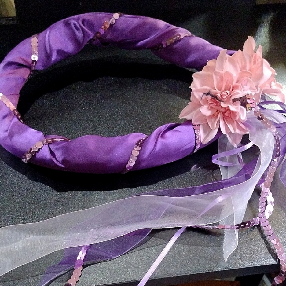 Purple Floral Headband with Pink Accents